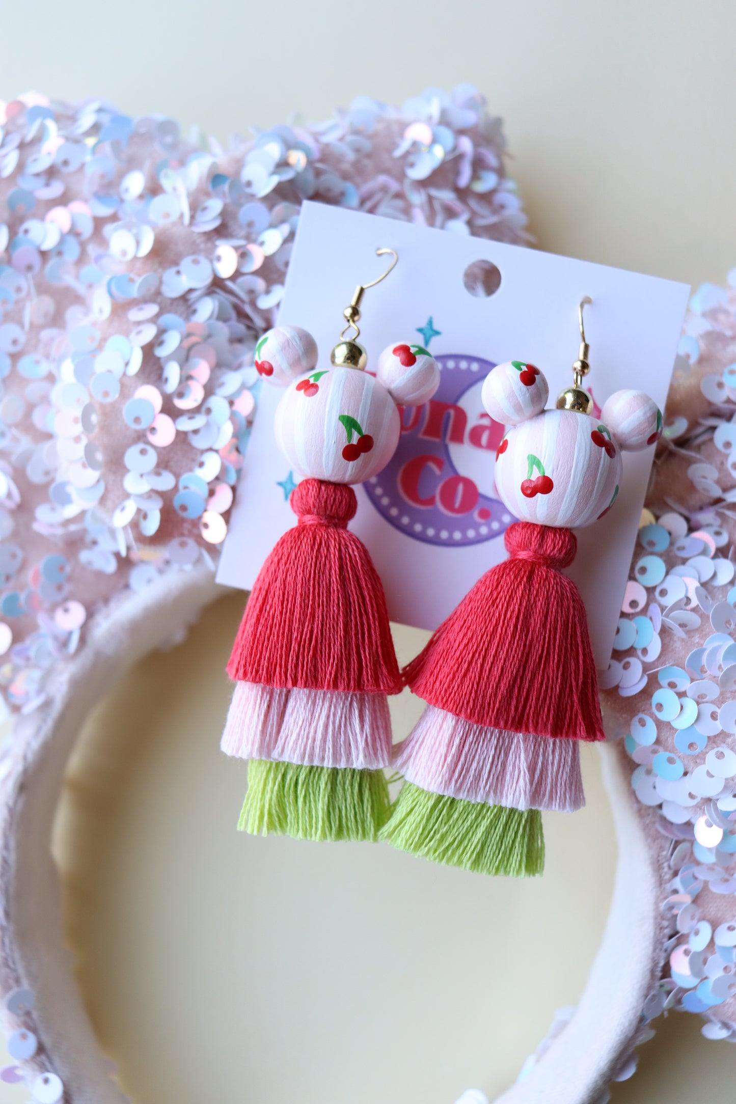 Cherry Limeade Tassel Earrings