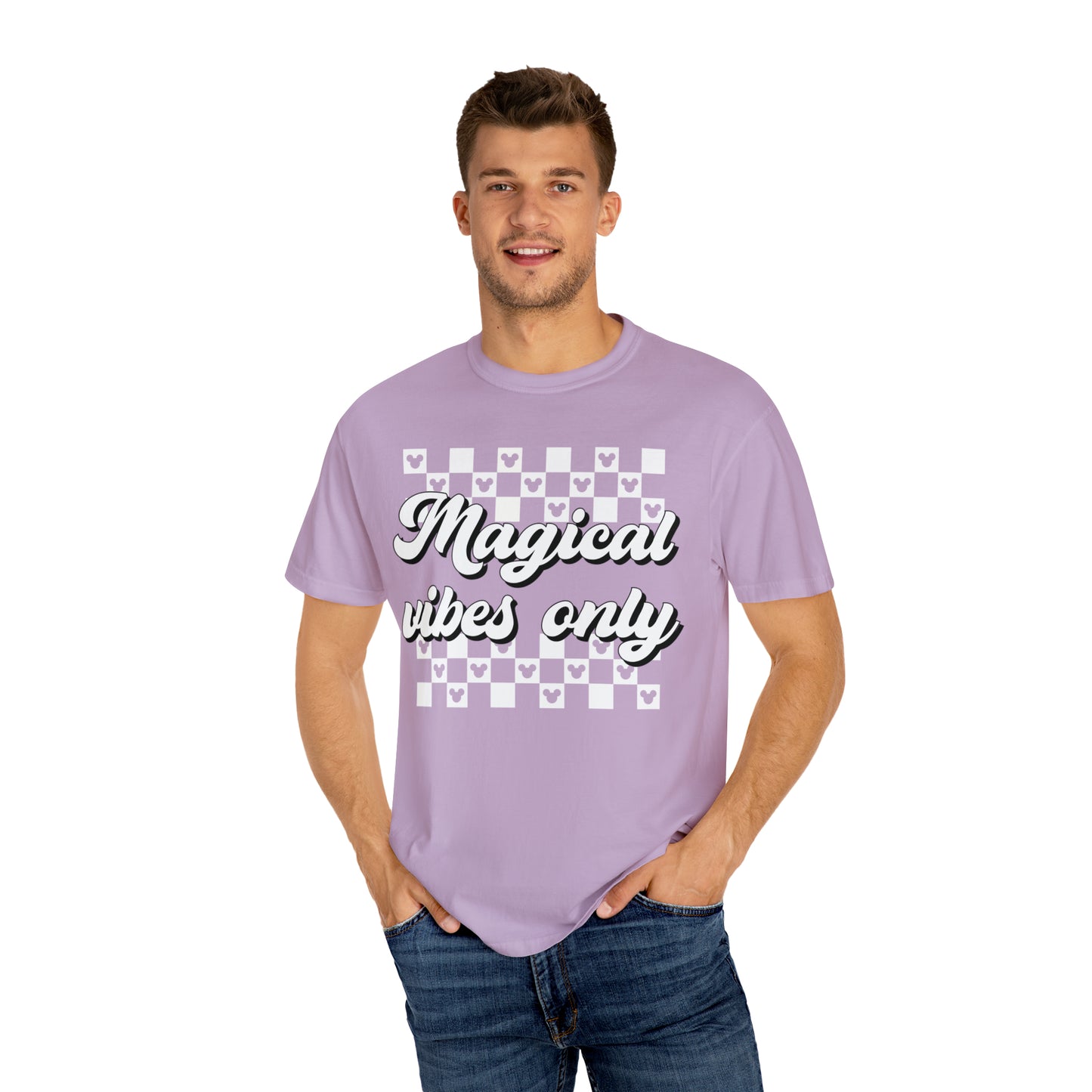 Adult Magical Vibes Only Tee - White Font - Comfort Colors