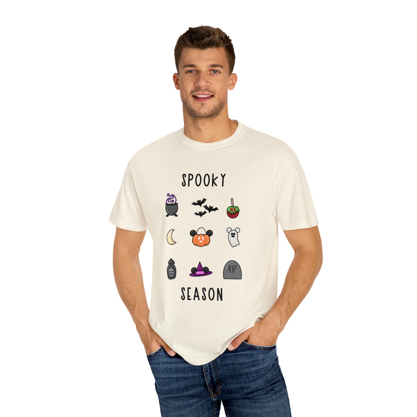 Adult Spooky Season Doodle Grid Tee - Comfort Colors