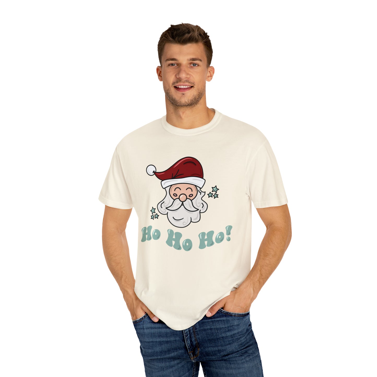 Adult Santa, green Tee - Comfort Colors