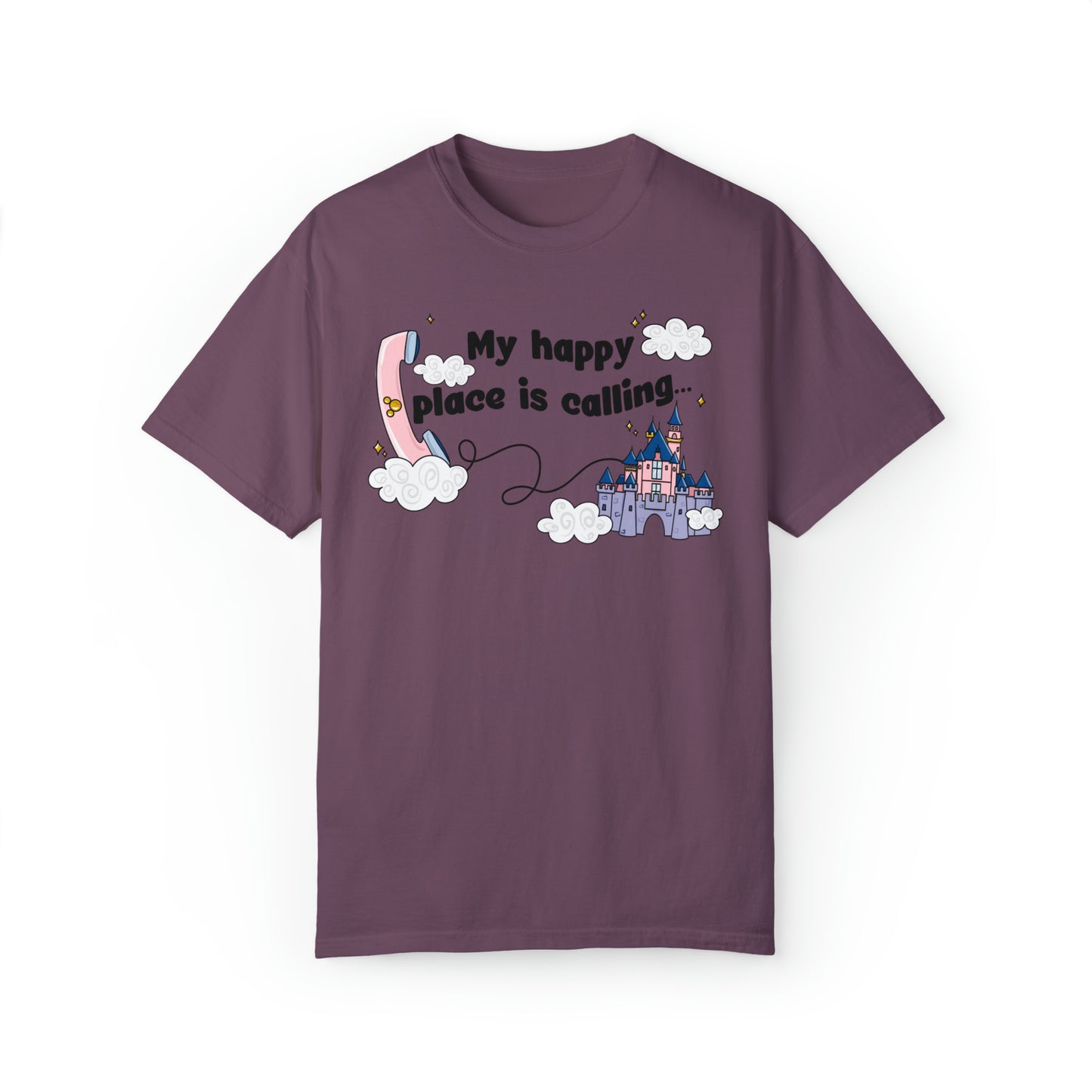 Adult Happy Place Calling, DL Tee - Comfort Colors