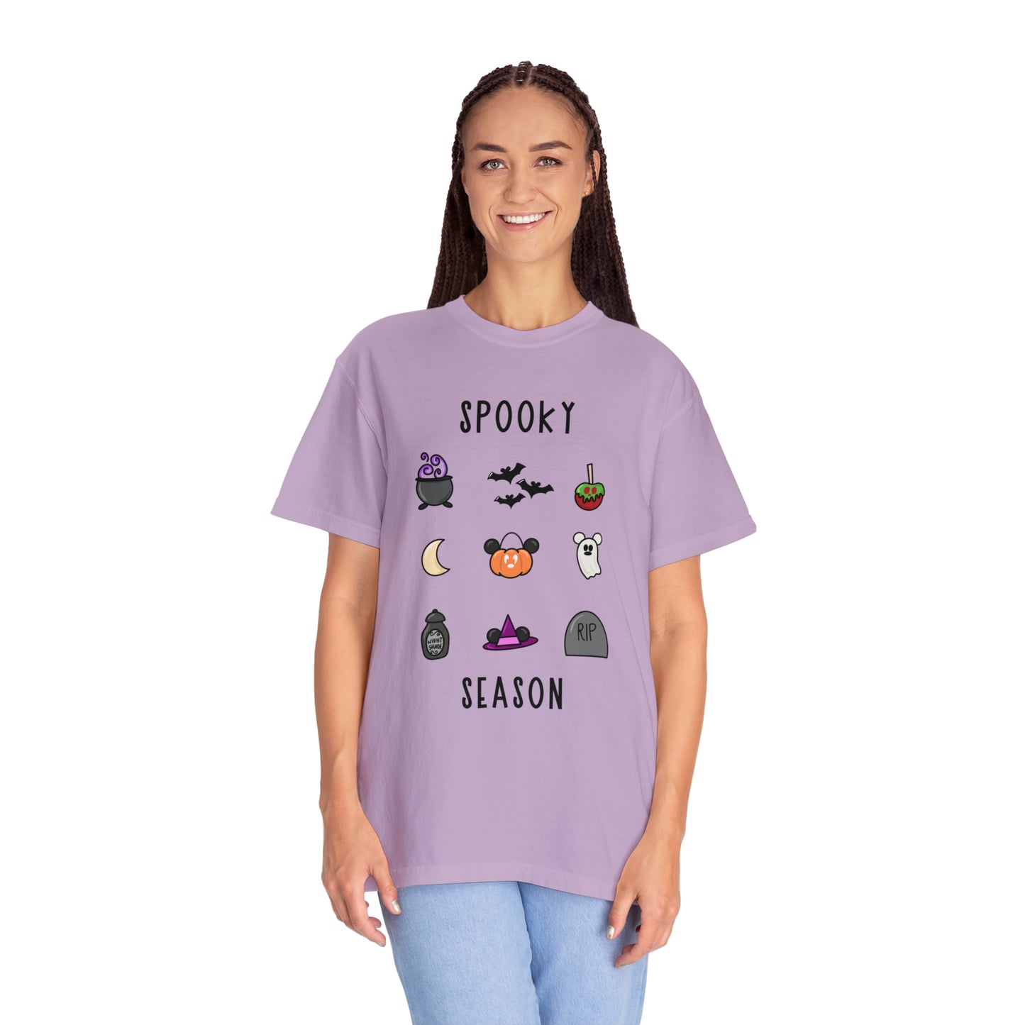Adult Spooky Season Doodle Grid Tee - Comfort Colors