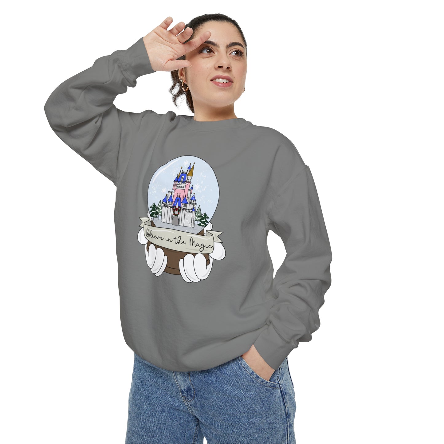 Adult WDW Snow Globe Crewneck - Comfort Colors