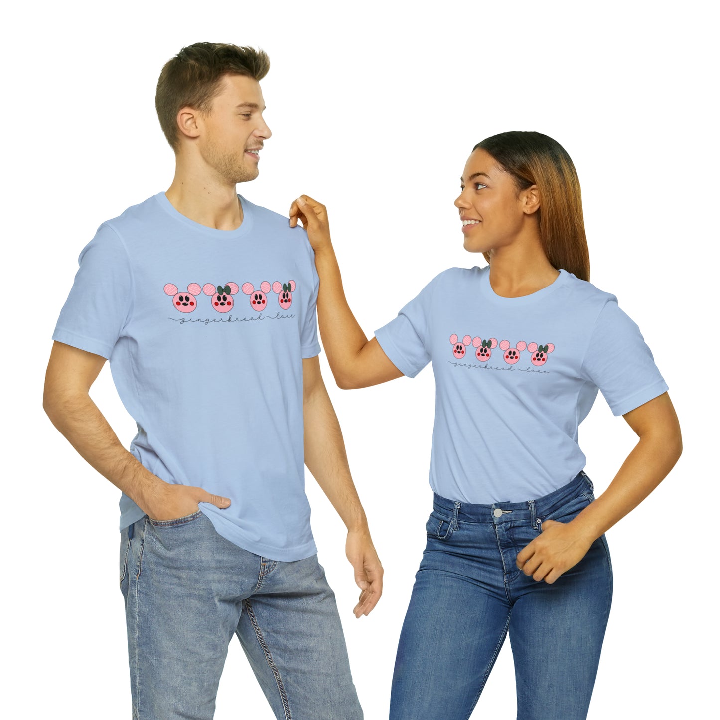 Adult Pink Gingerbread Lane Tee - Bella + Canvas