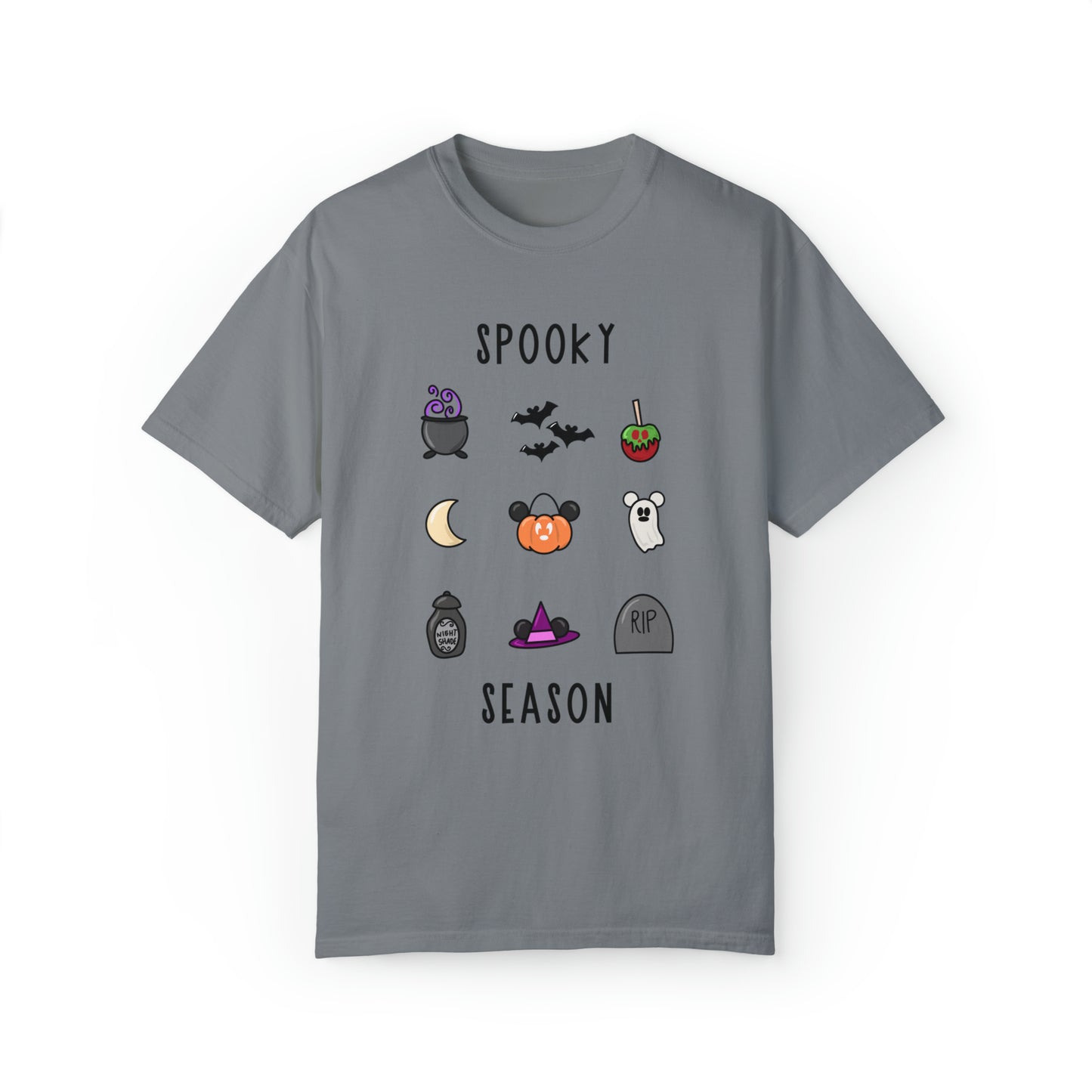 Adult Spooky Season Doodle Grid Tee - Comfort Colors