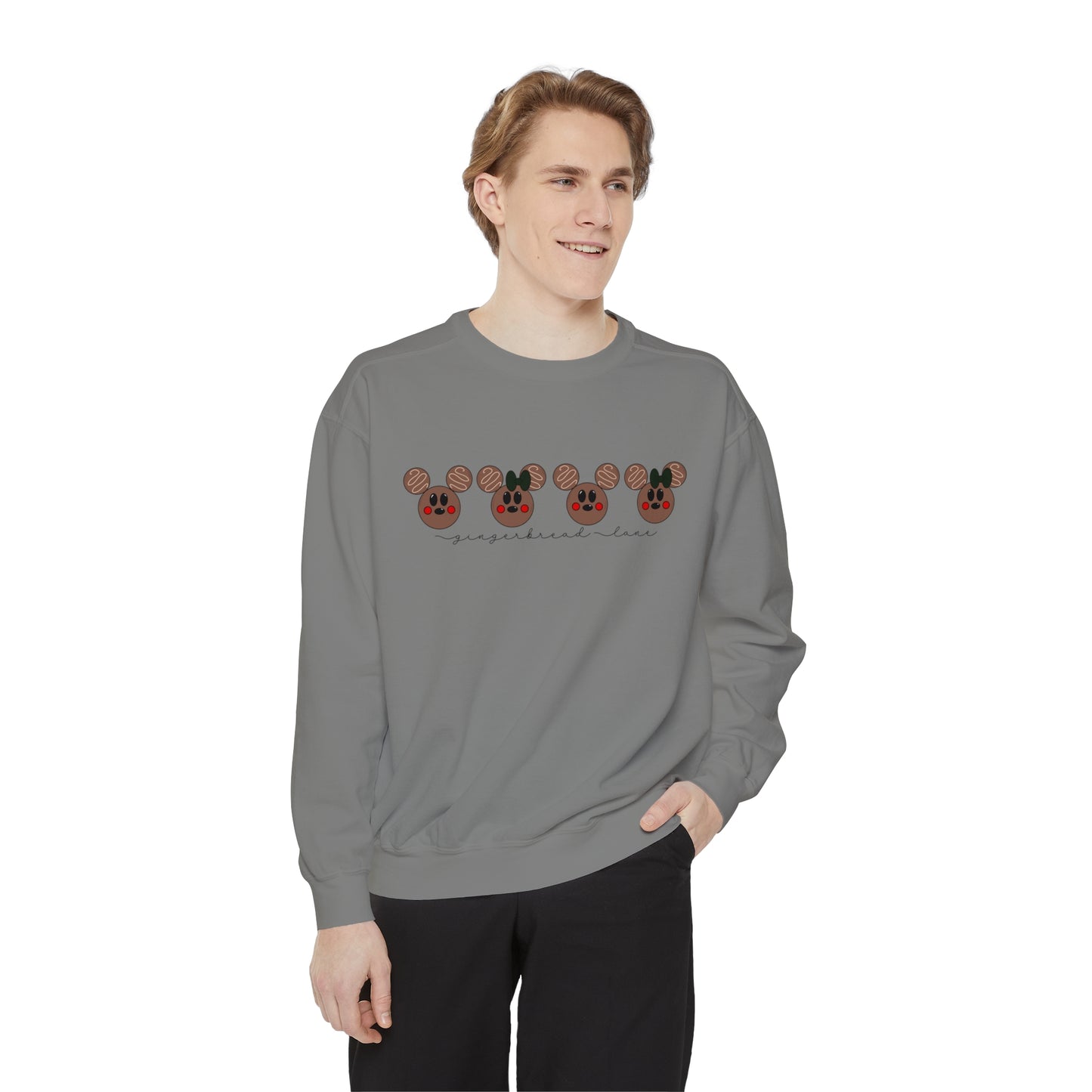 Adult Brown Gingerbread Lane Crewneck - Comfort Colors