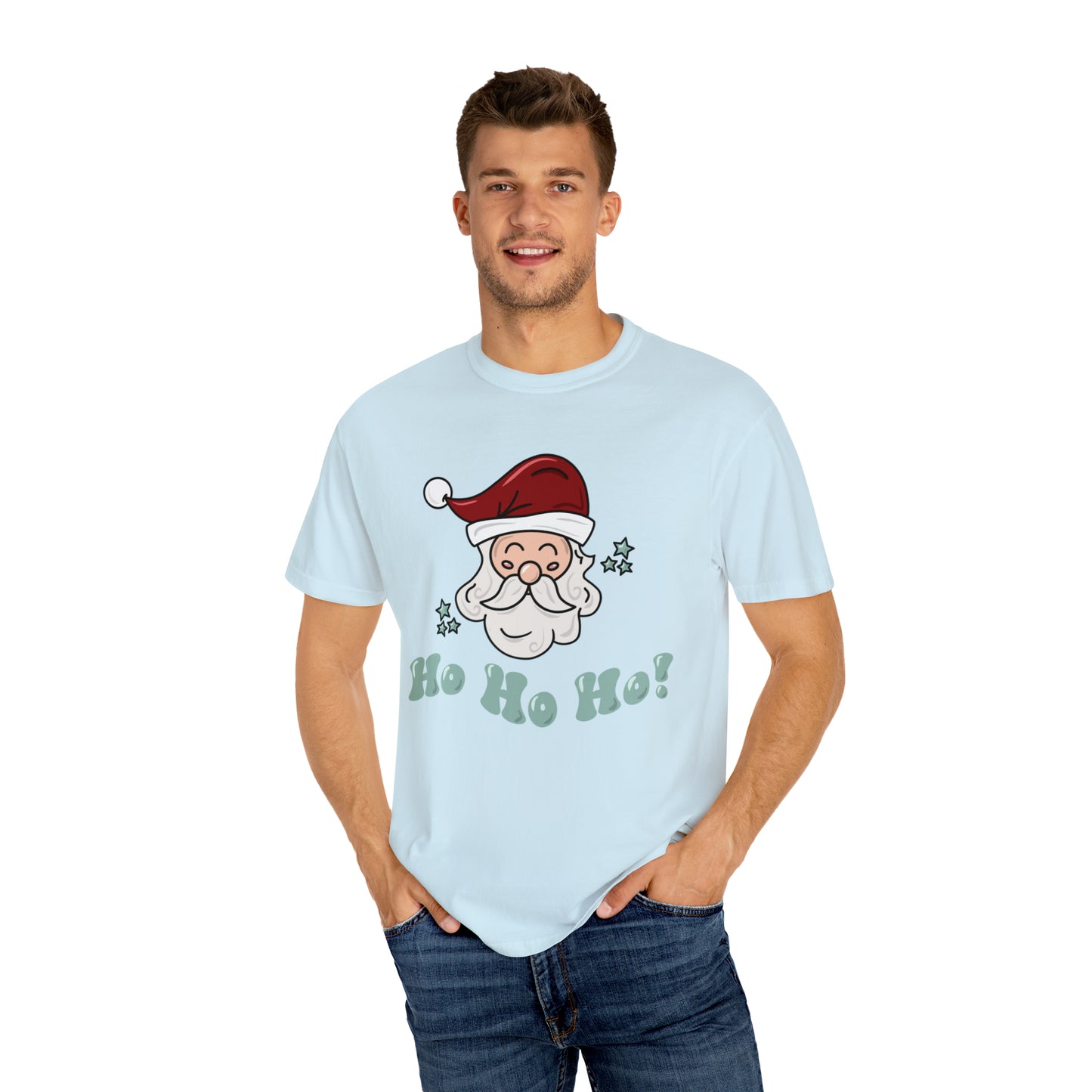 Adult Santa, green Tee - Comfort Colors