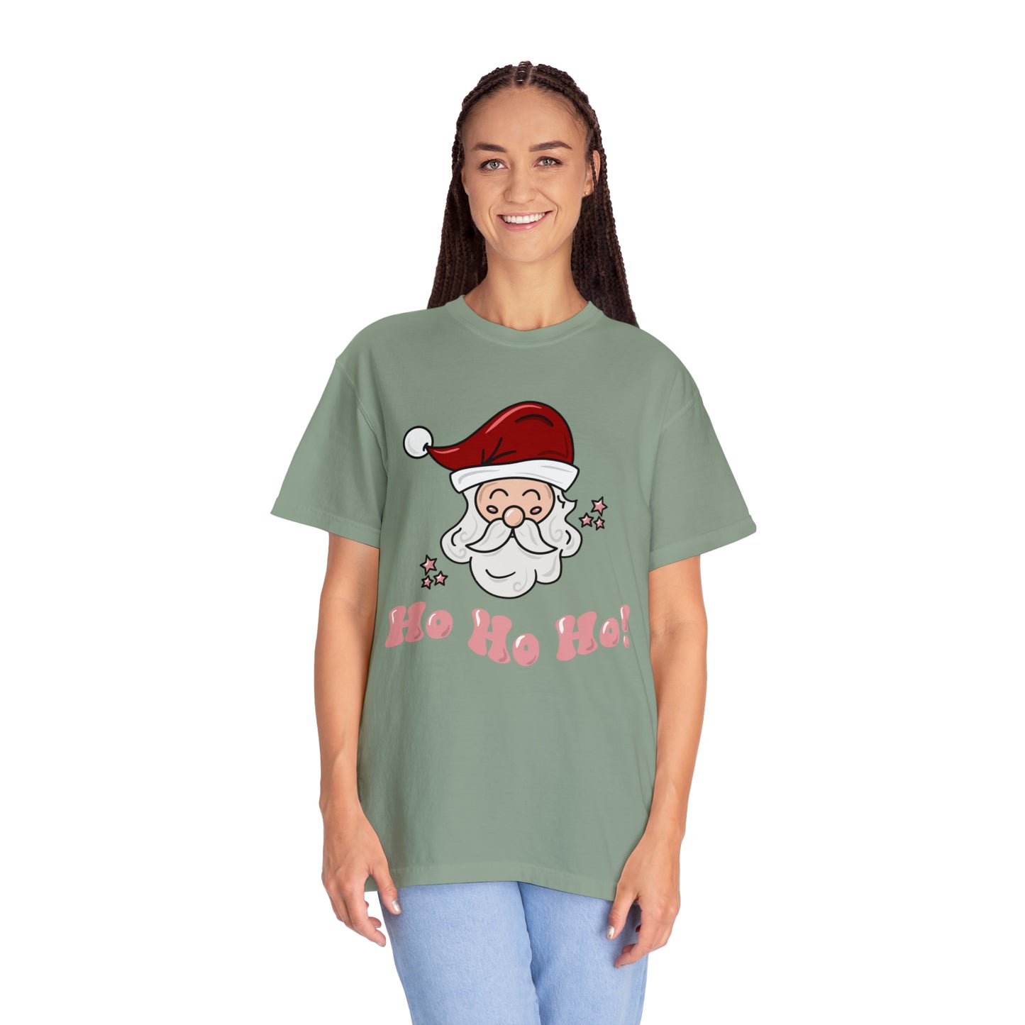 Adult Santa, Pink Tee - Comfort Colors