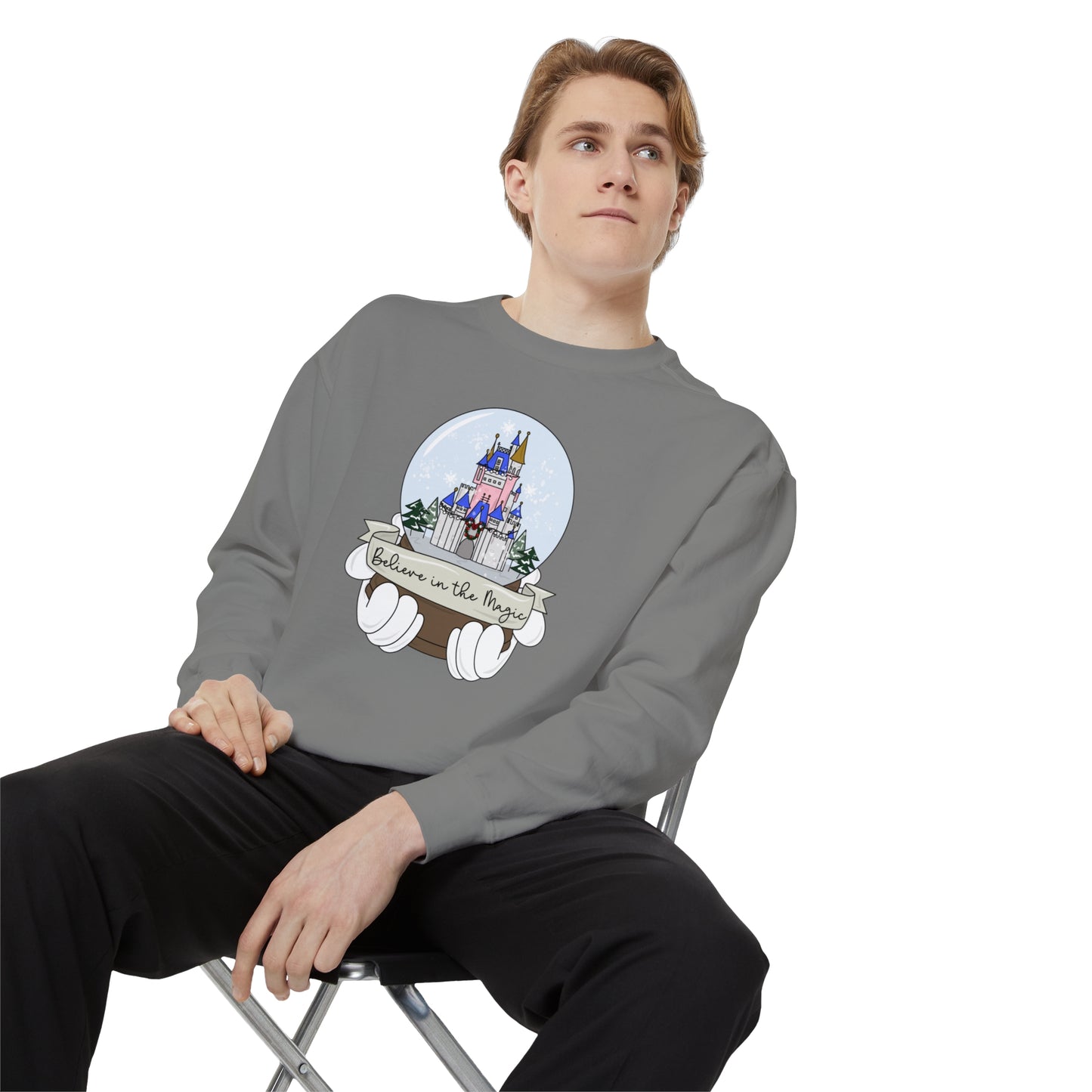 Adult WDW Snow Globe Crewneck - Comfort Colors