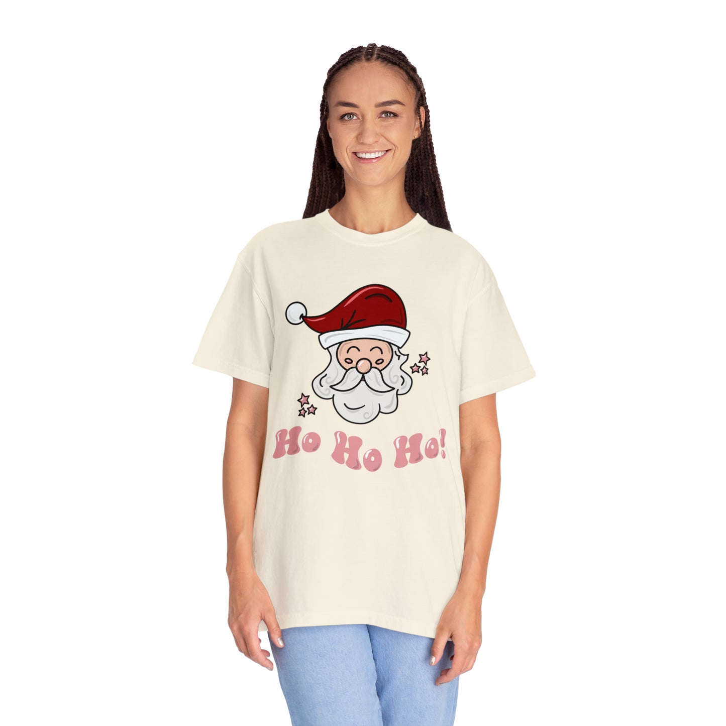 Adult Santa, Pink Tee - Comfort Colors