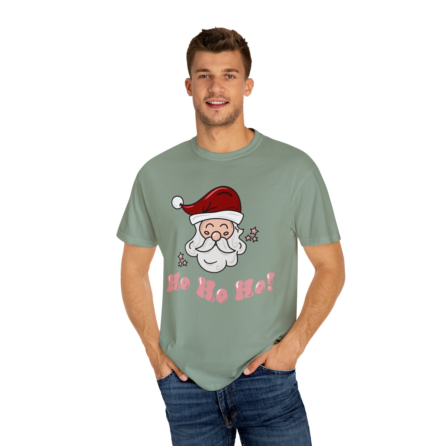 Adult Santa, Pink Tee - Comfort Colors