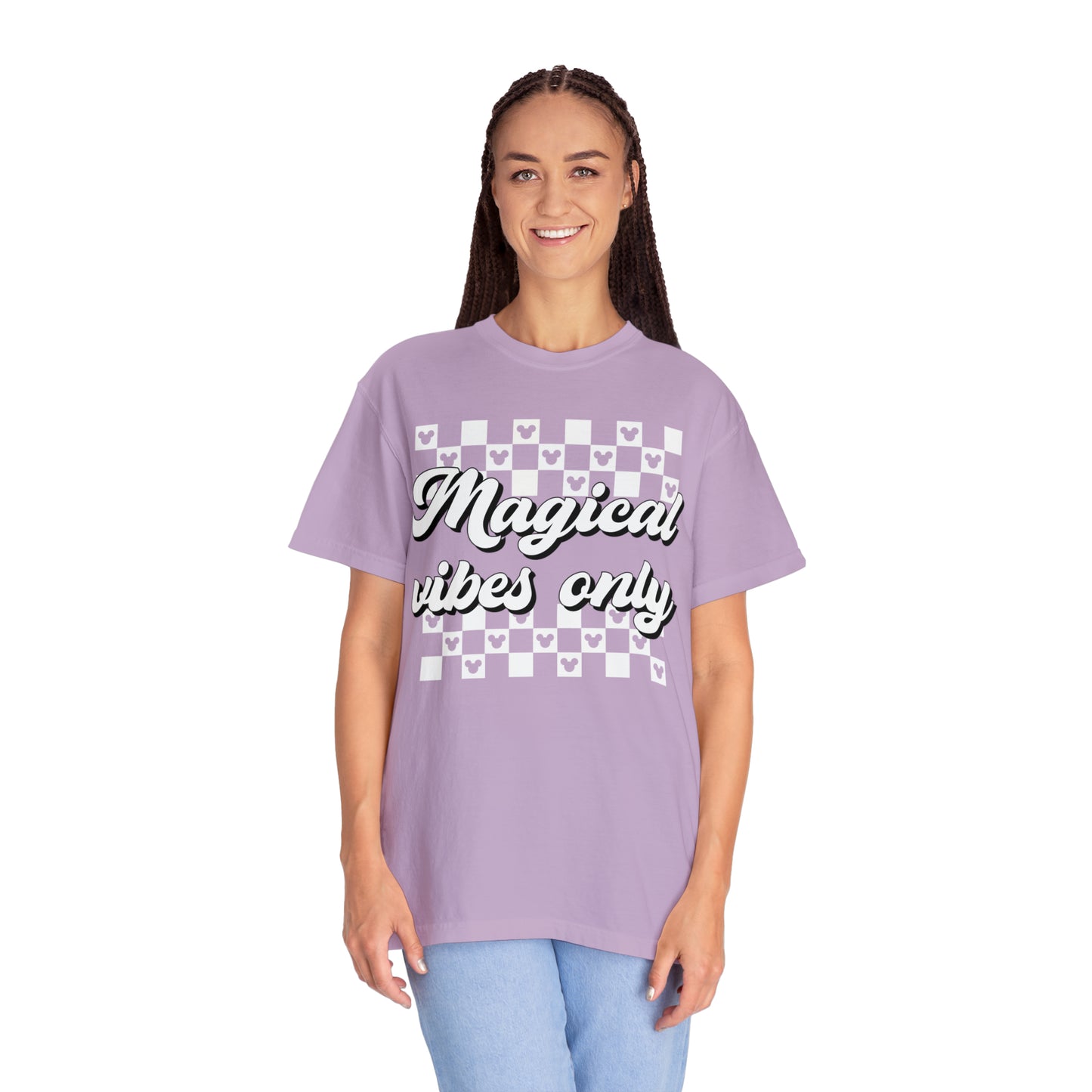 Adult Magical Vibes Only Tee - White Font - Comfort Colors