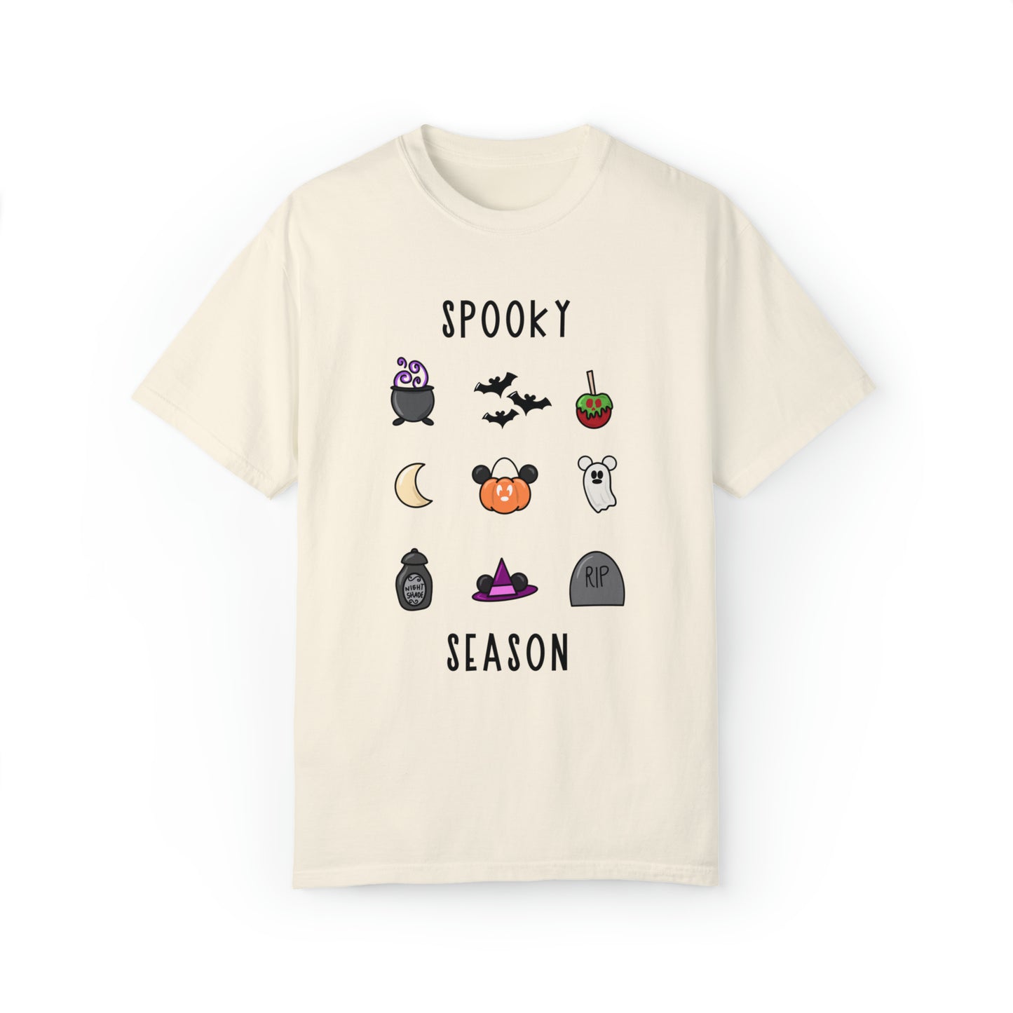 Adult Spooky Season Doodle Grid Tee - Comfort Colors