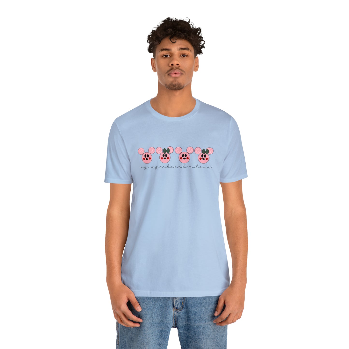 Adult Pink Gingerbread Lane Tee - Bella + Canvas
