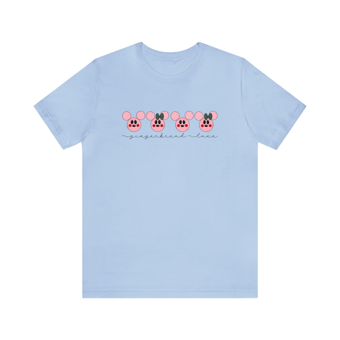 Adult Pink Gingerbread Lane Tee - Bella + Canvas