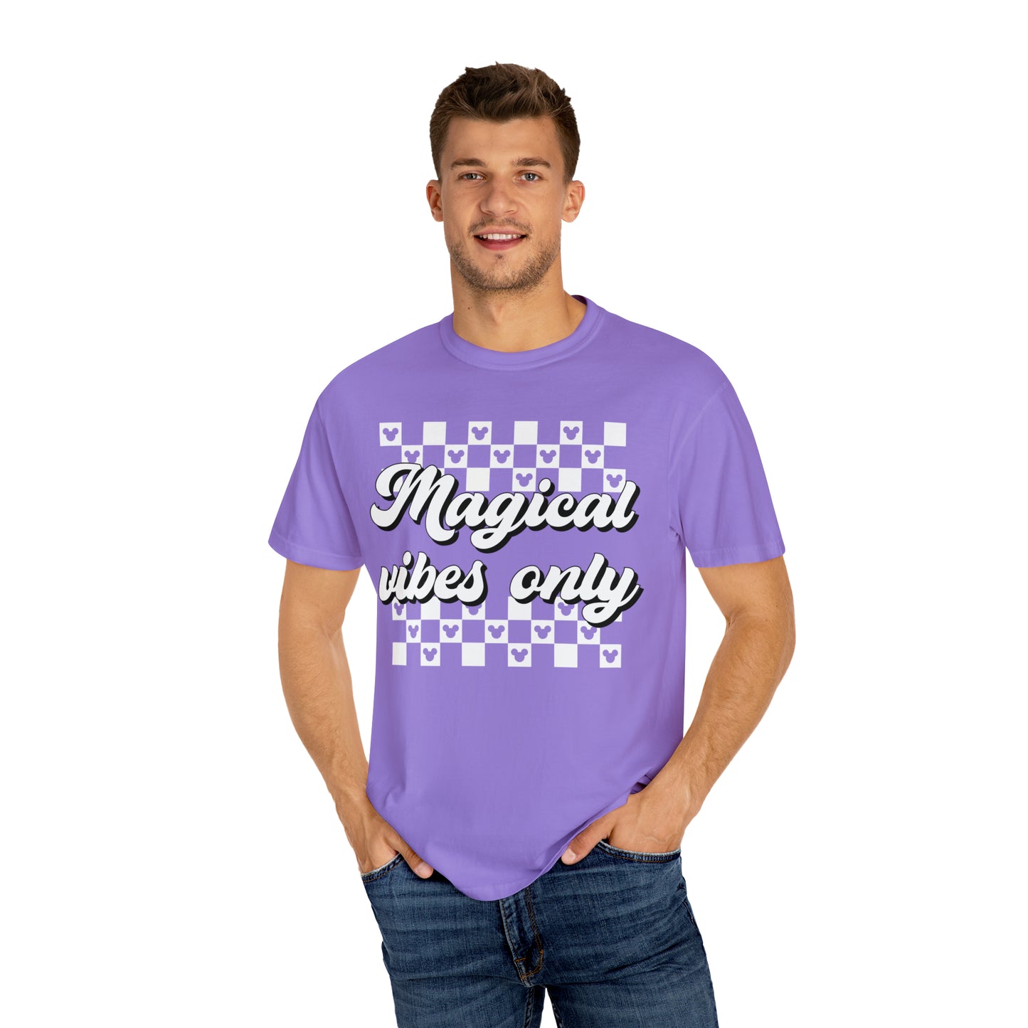 Adult Magical Vibes Only Tee - White Font - Comfort Colors