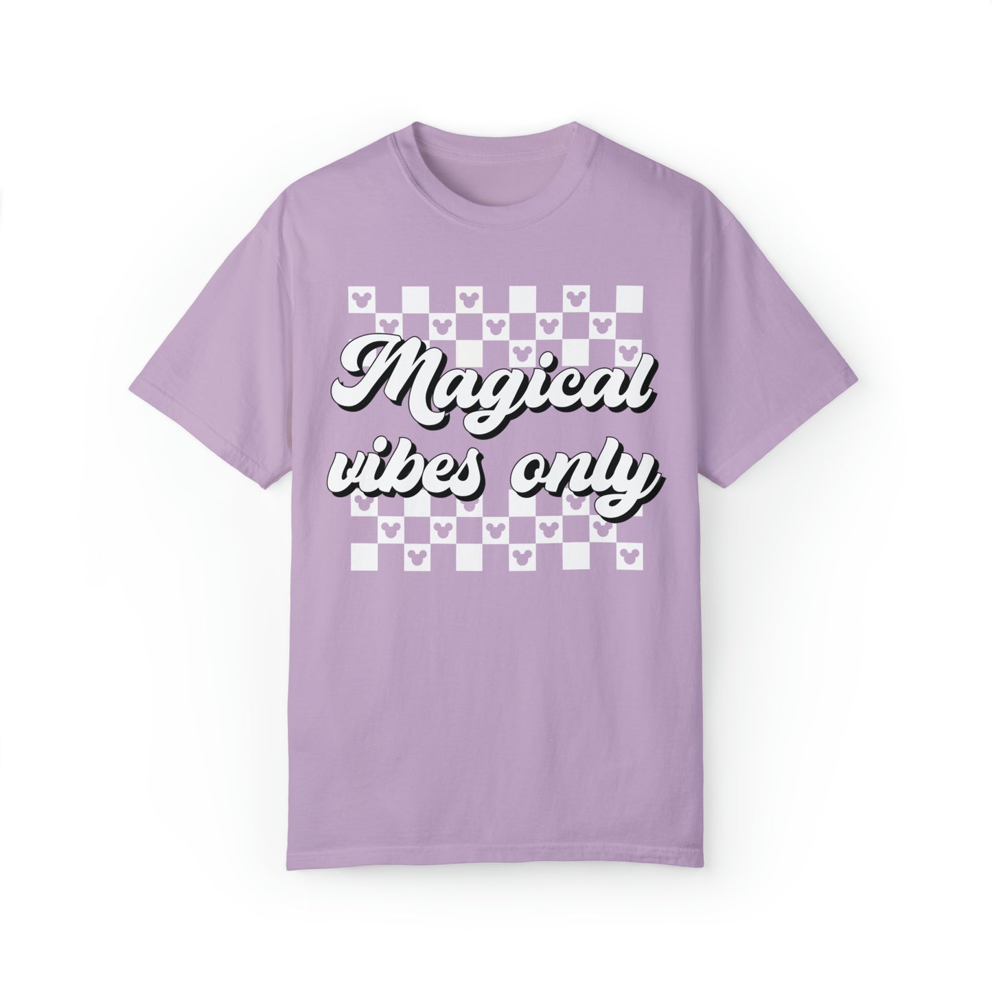 Adult Magical Vibes Only Tee - White Font - Comfort Colors