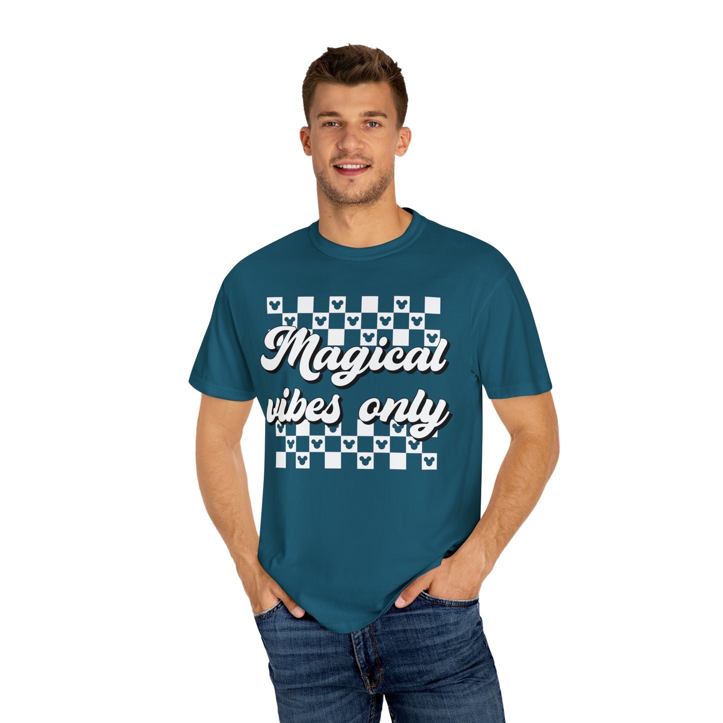 Adult Magical Vibes Only Tee - White Font - Comfort Colors