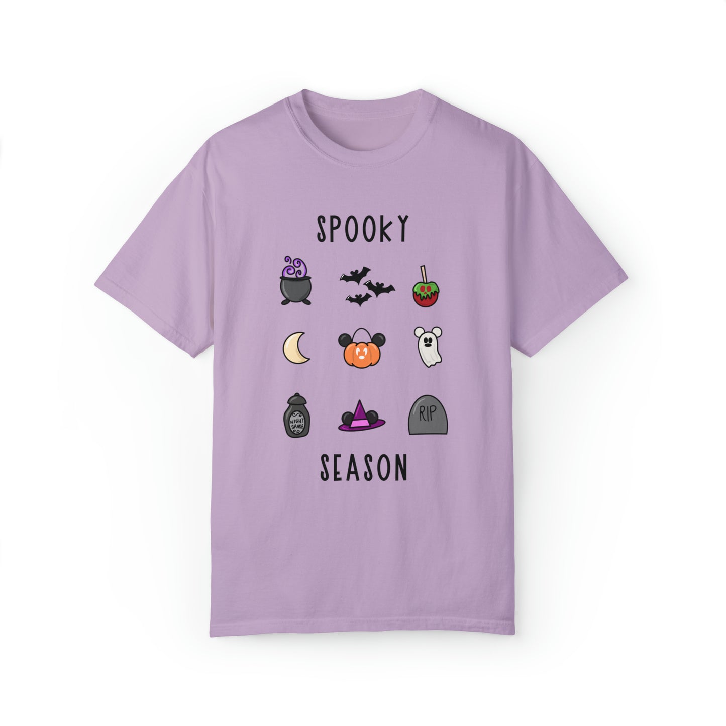 Adult Spooky Season Doodle Grid Tee - Comfort Colors