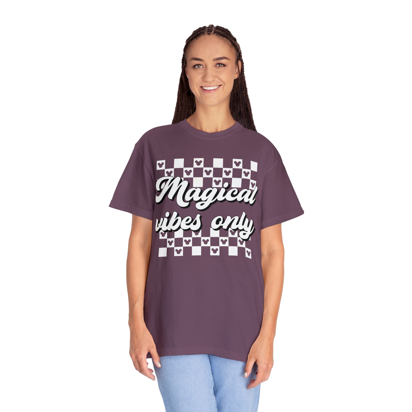 Adult Magical Vibes Only Tee - White Font - Comfort Colors