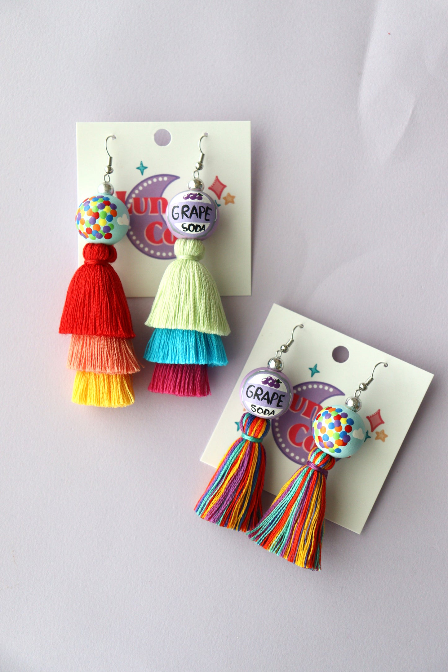 Balloons/Grape Soda Mismatch Earrings