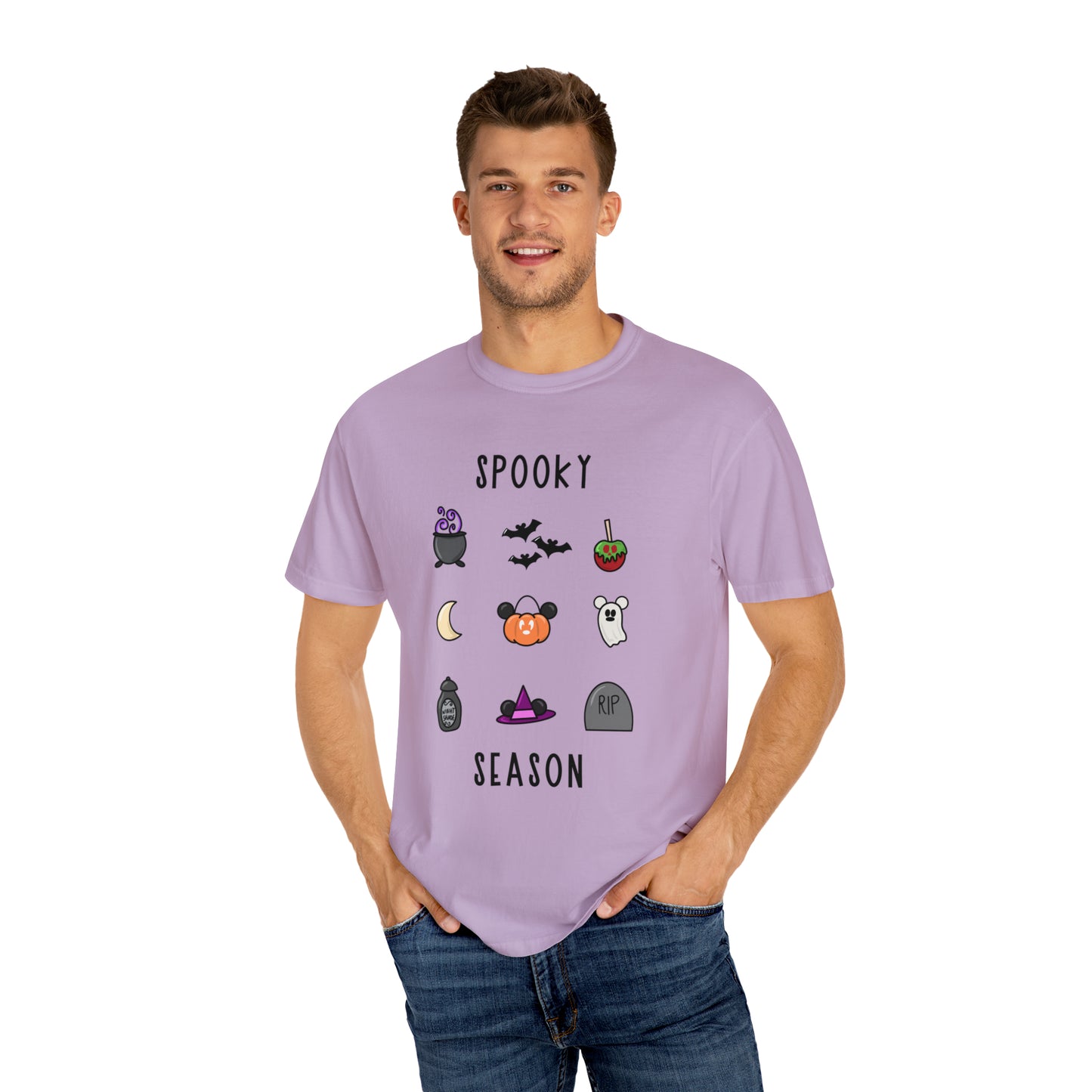 Adult Spooky Season Doodle Grid Tee - Comfort Colors