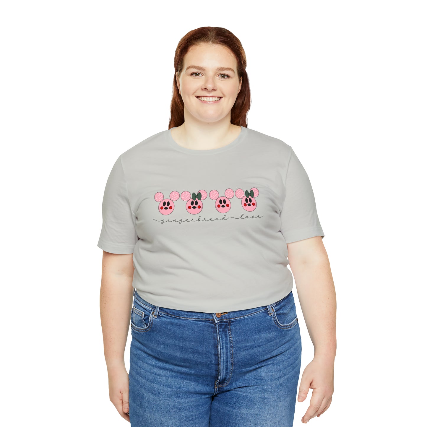 Adult Pink Gingerbread Lane Tee - Bella + Canvas