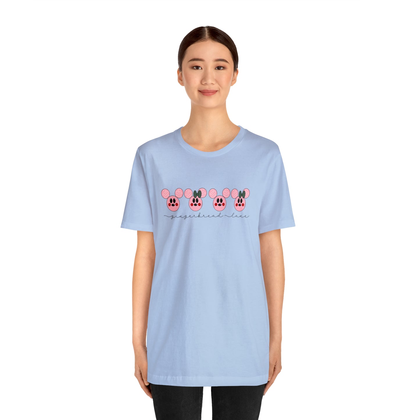 Adult Pink Gingerbread Lane Tee - Bella + Canvas
