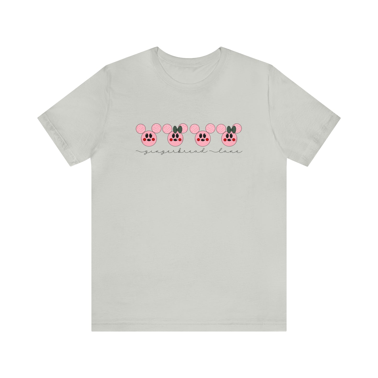 Adult Pink Gingerbread Lane Tee - Bella + Canvas