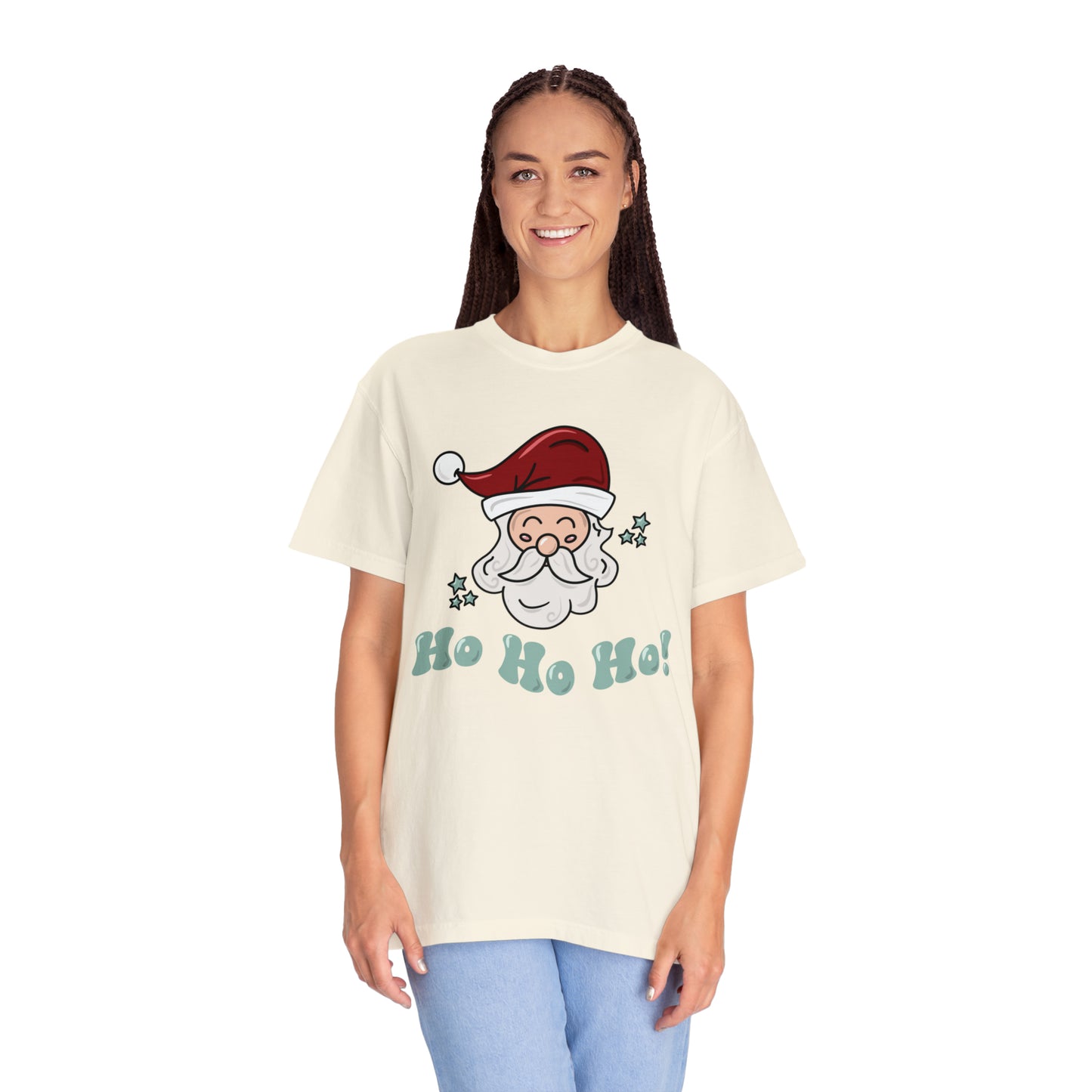 Adult Santa, green Tee - Comfort Colors