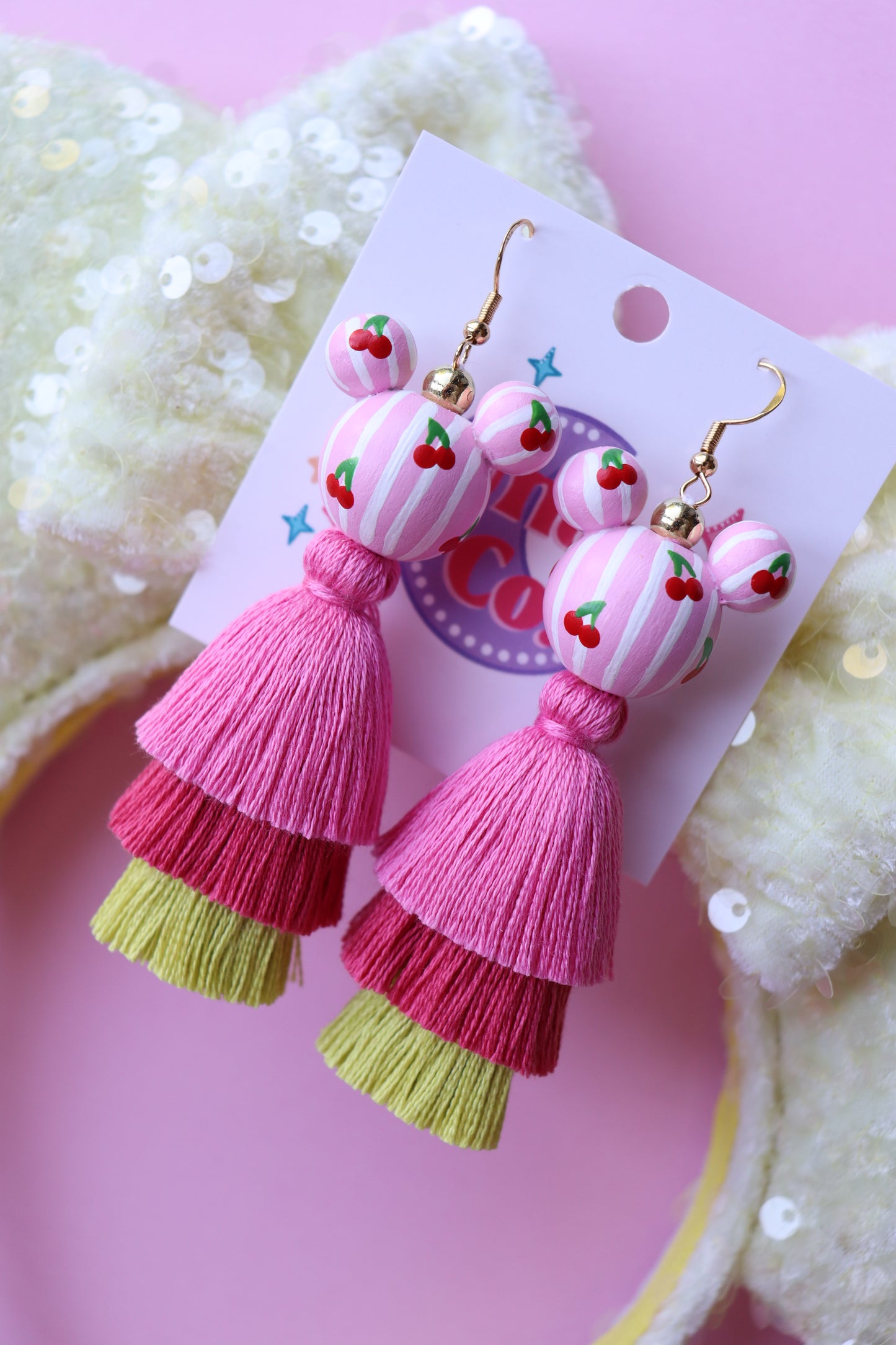 Cherry Chic Tassel Earrings