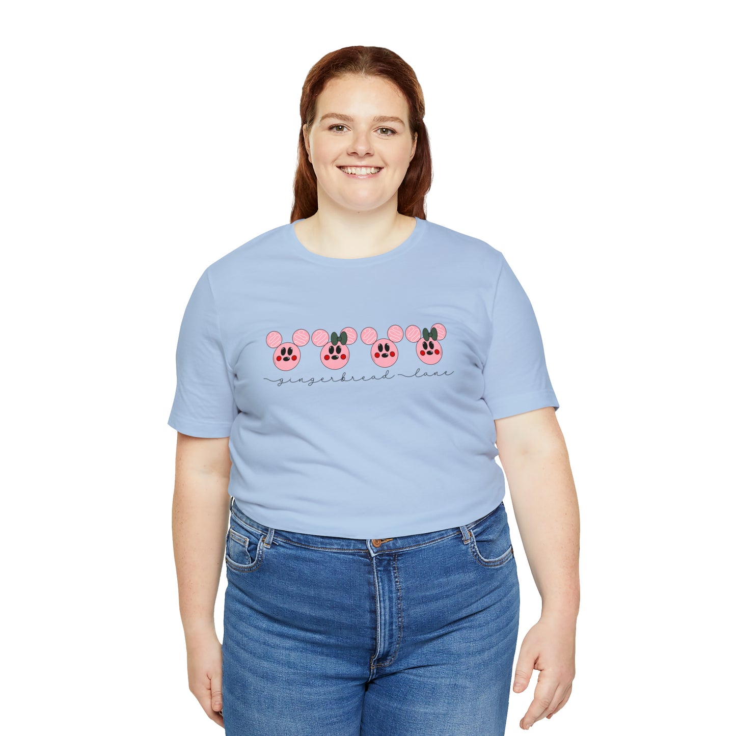 Adult Pink Gingerbread Lane Tee - Bella + Canvas