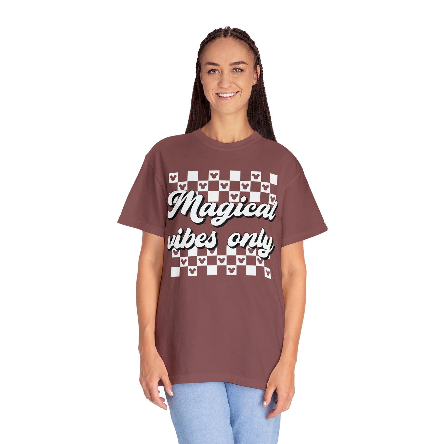 Adult Magical Vibes Only Tee - White Font - Comfort Colors