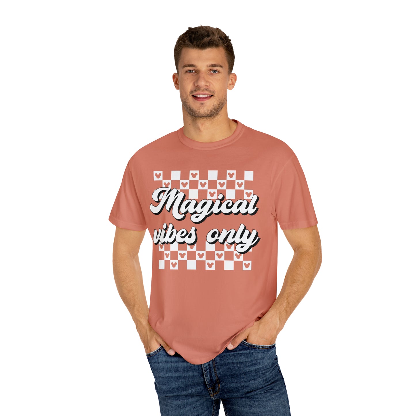 Adult Magical Vibes Only Tee - White Font - Comfort Colors