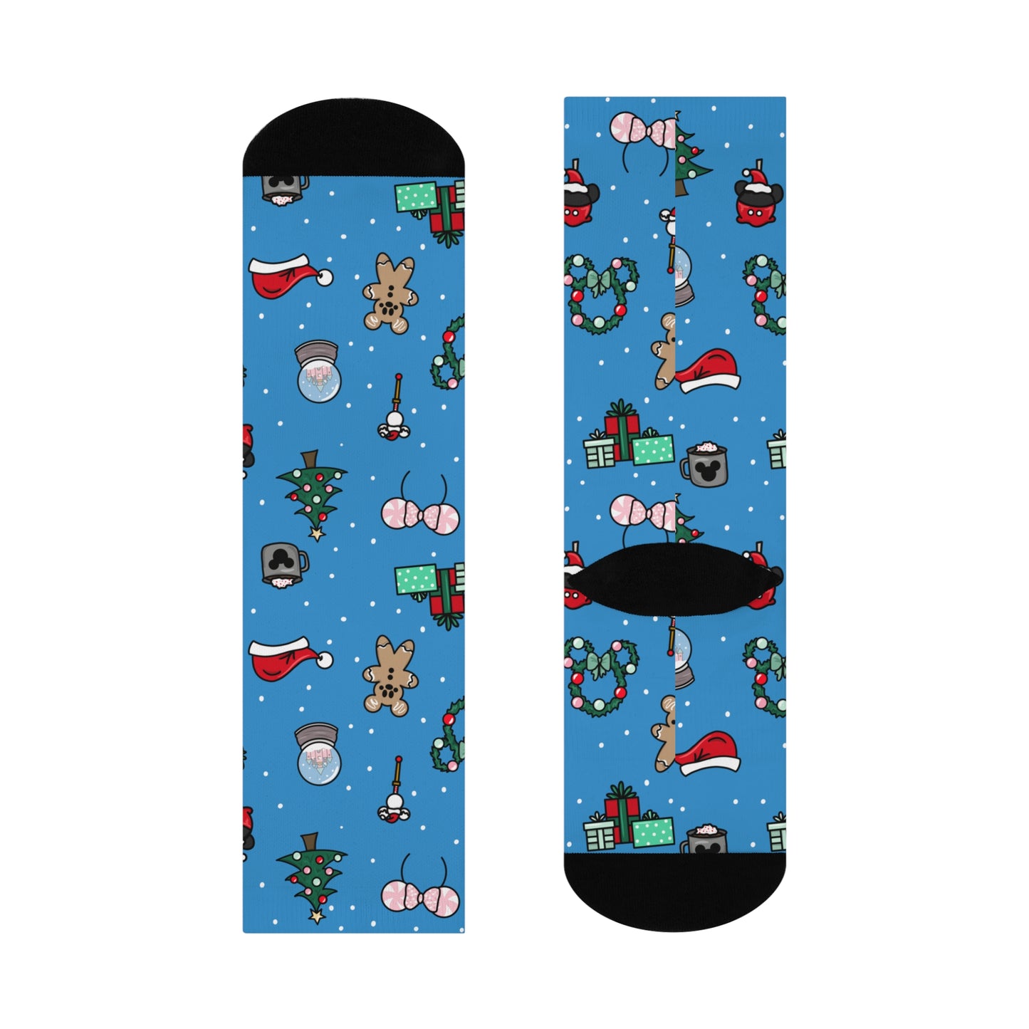 Merry Magic - Blue - Cushioned Crew Socks
