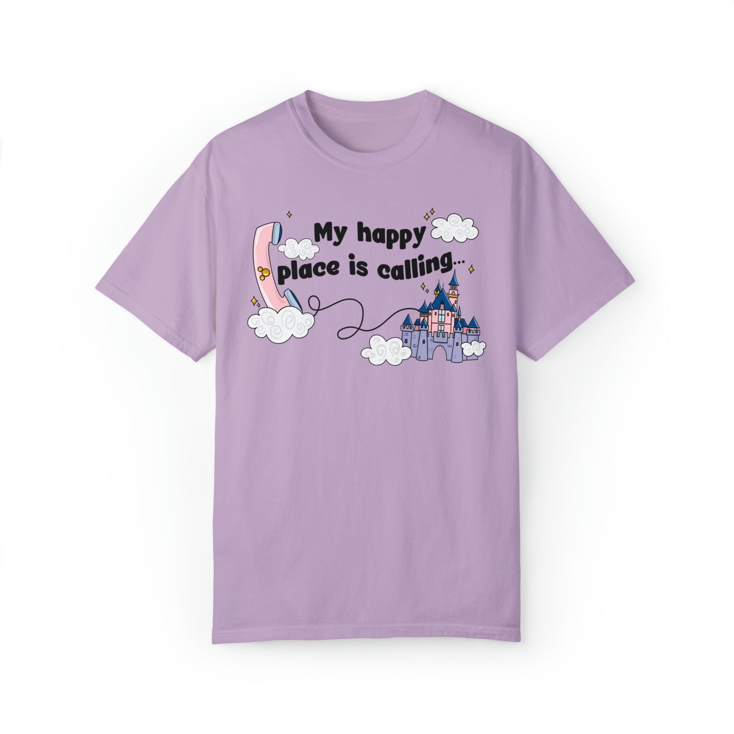 Adult Happy Place Calling, DL Tee - Comfort Colors