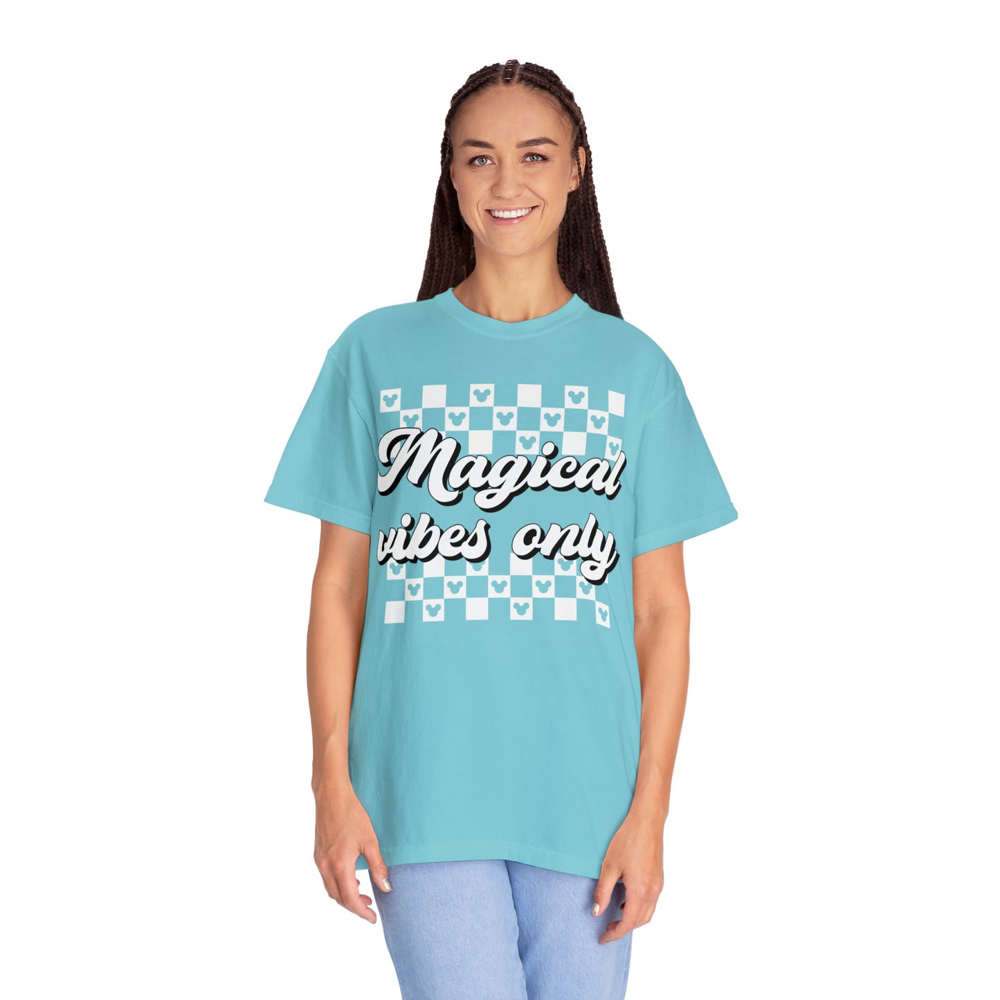 Adult Magical Vibes Only Tee - White Font - Comfort Colors