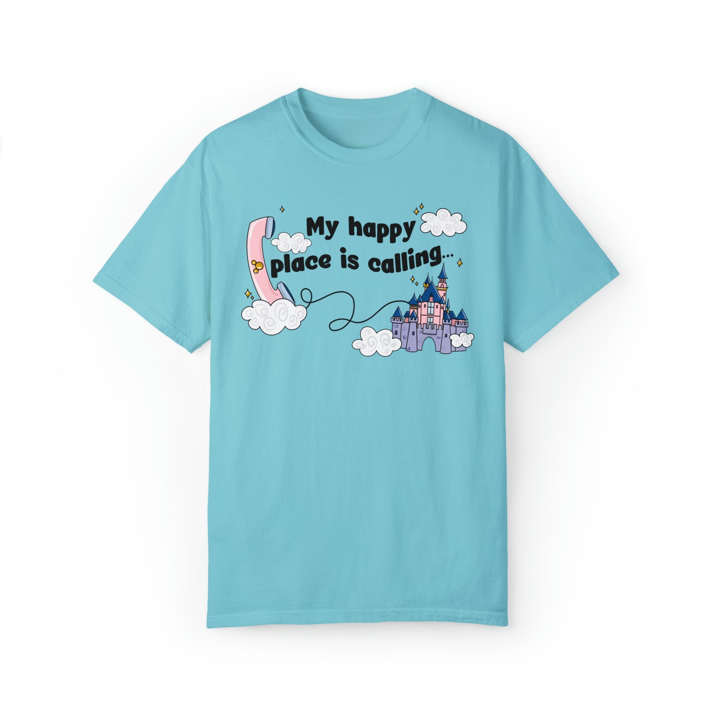Adult Happy Place Calling, DL Tee - Comfort Colors
