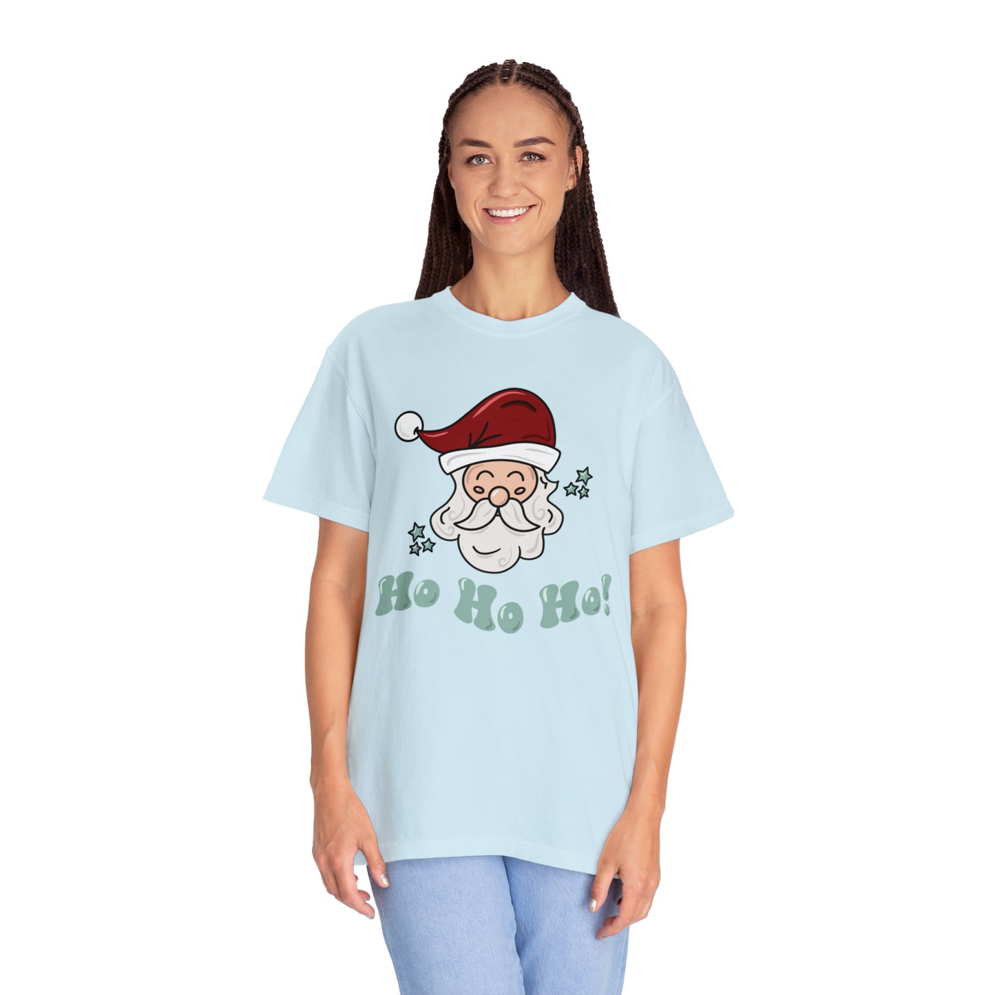 Adult Santa, green Tee - Comfort Colors
