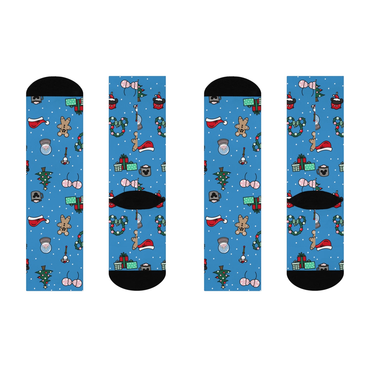 Merry Magic - Blue - Cushioned Crew Socks