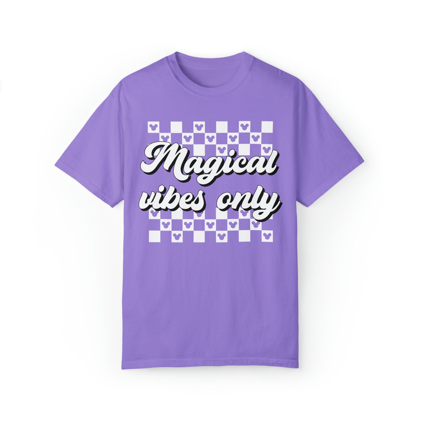 Adult Magical Vibes Only Tee - White Font - Comfort Colors