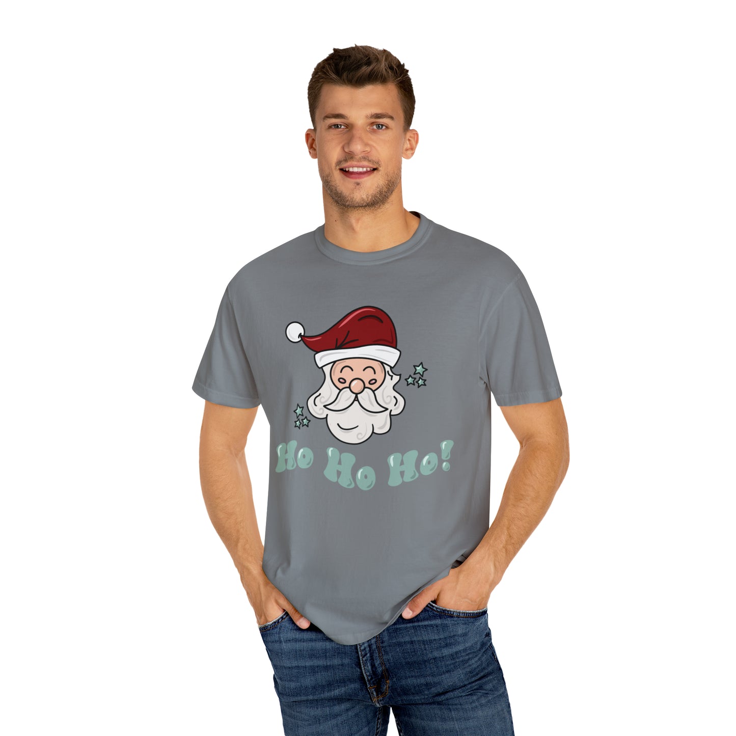 Adult Santa, green Tee - Comfort Colors