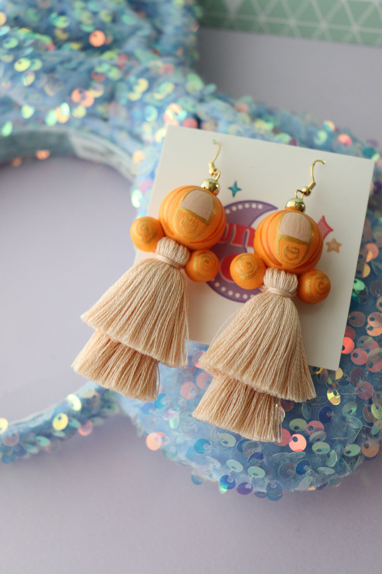 Pumpkin Cindy Carriage Earrings