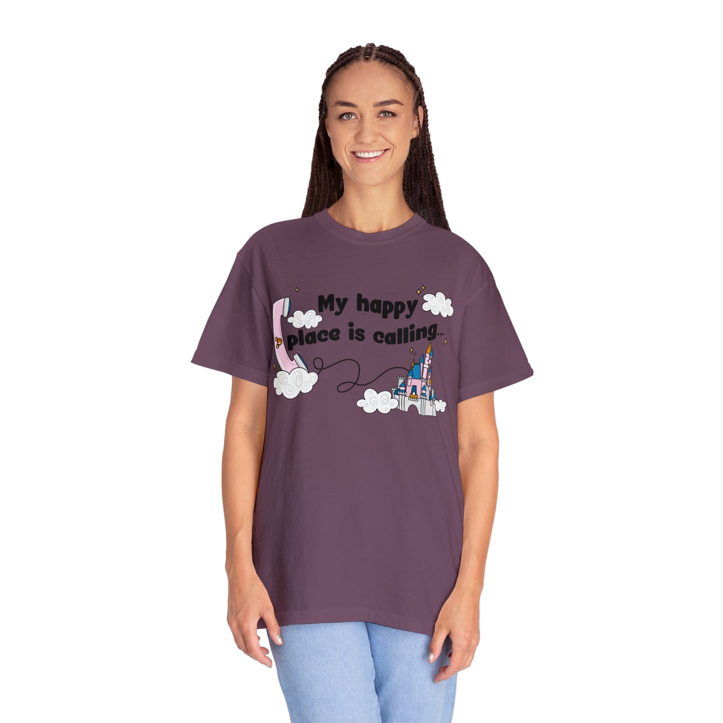 Adult Happy Place Calling, MK Tee - Comfort Colors