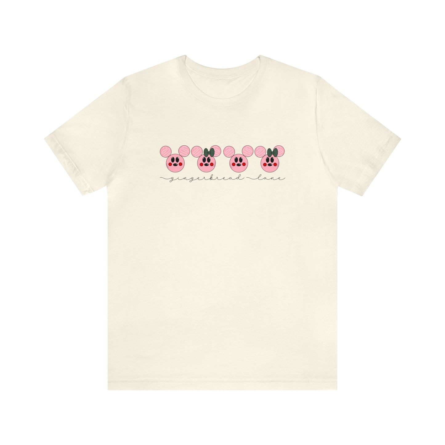 Adult Pink Gingerbread Lane Tee - Bella + Canvas