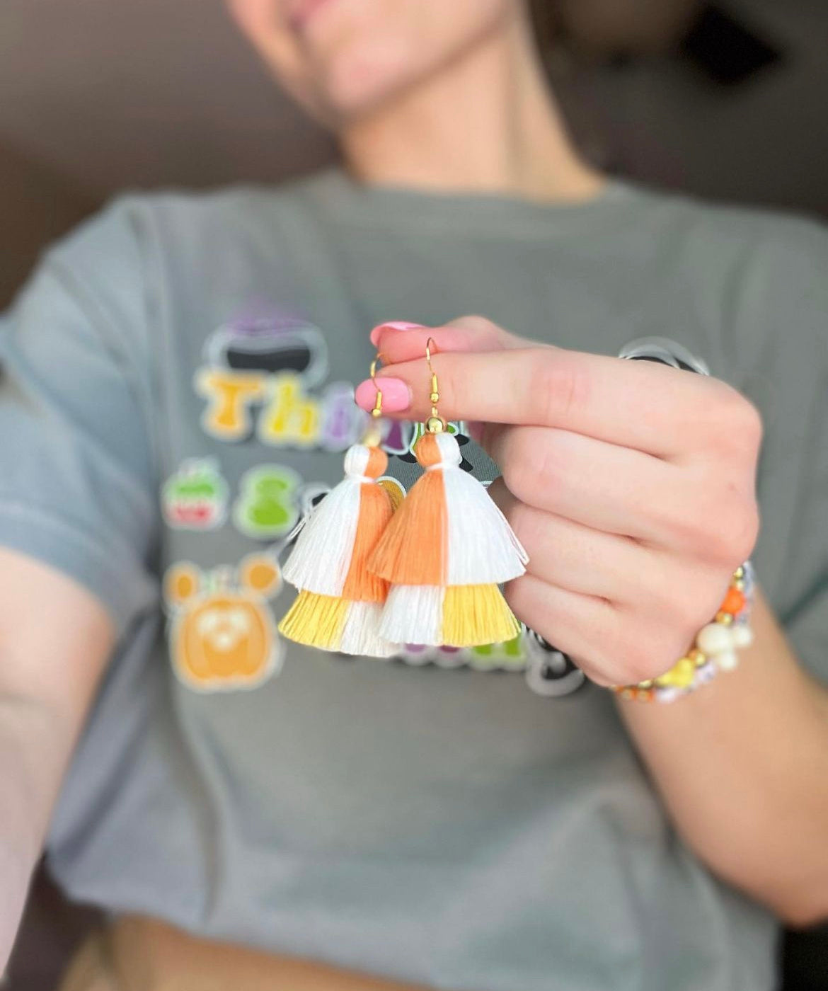 Pastel Candy Corn Color Block Tassels