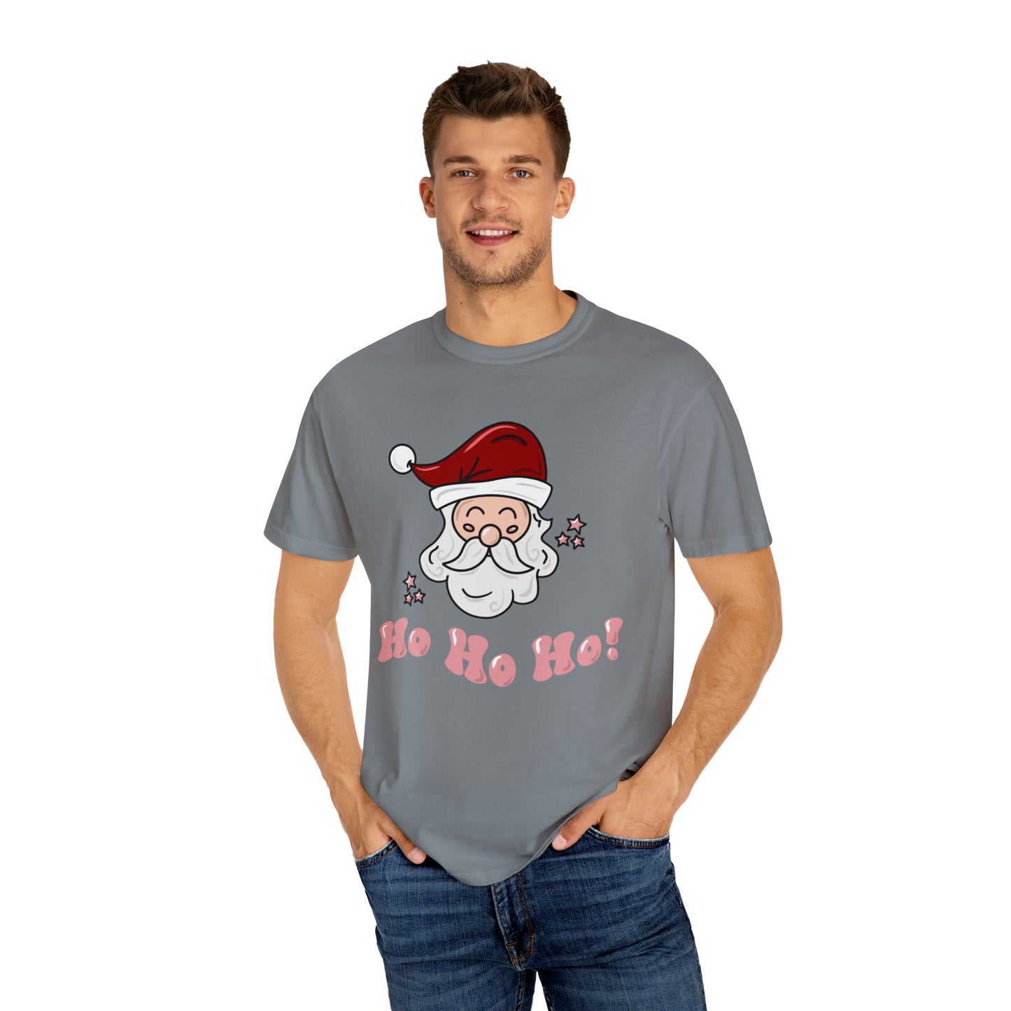 Adult Santa, Pink Tee - Comfort Colors