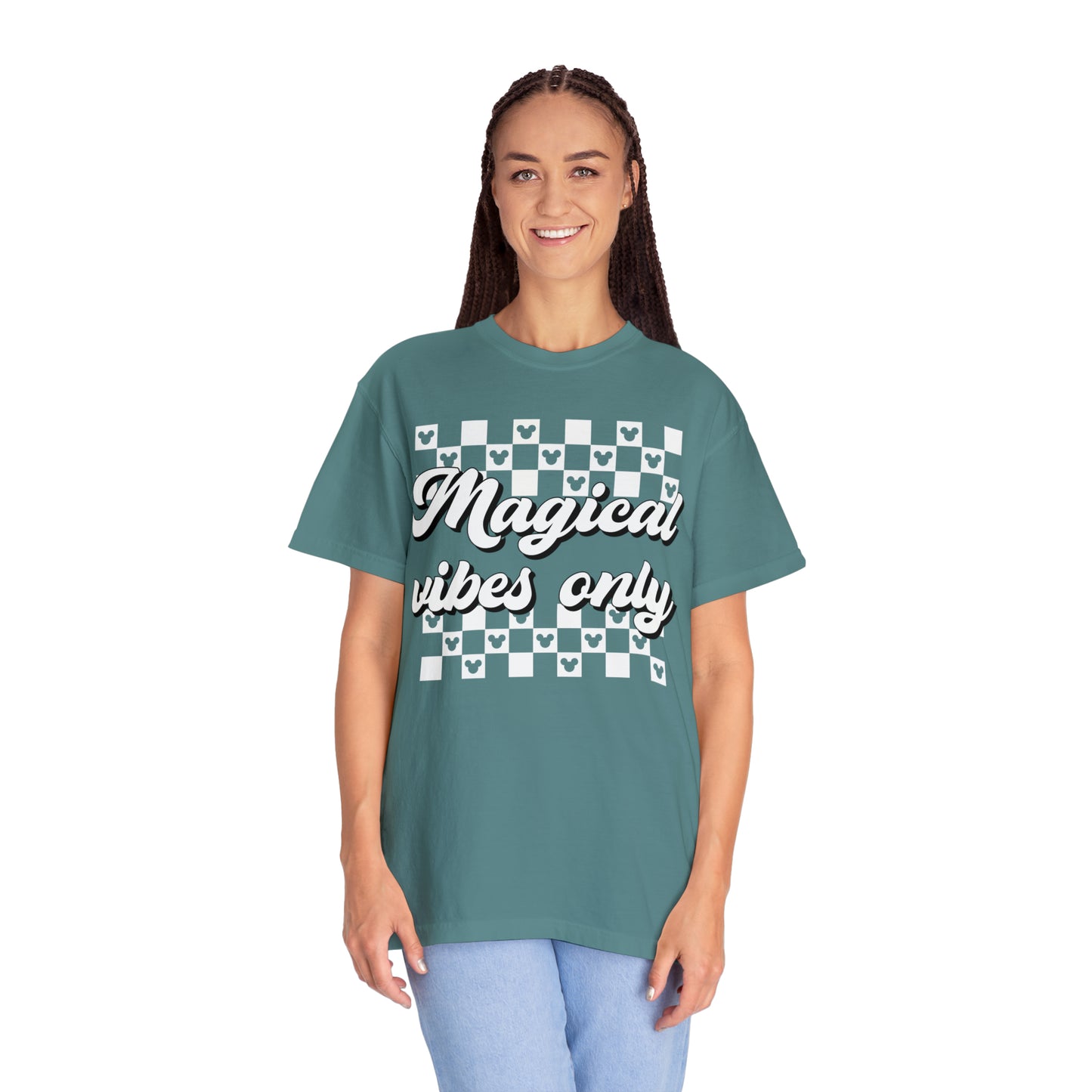 Adult Magical Vibes Only Tee - White Font - Comfort Colors