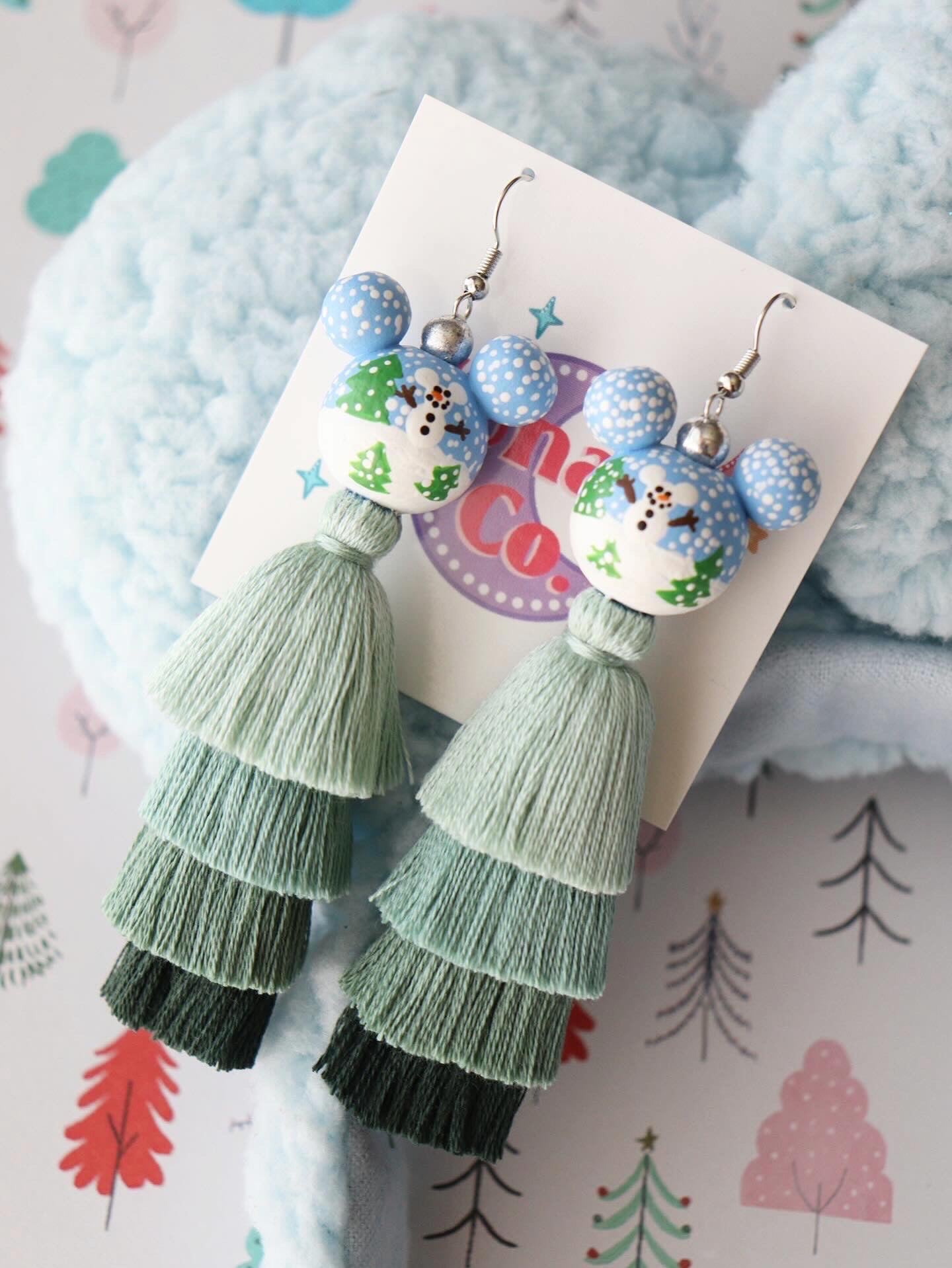 Snowglobe Tassel Earrings
