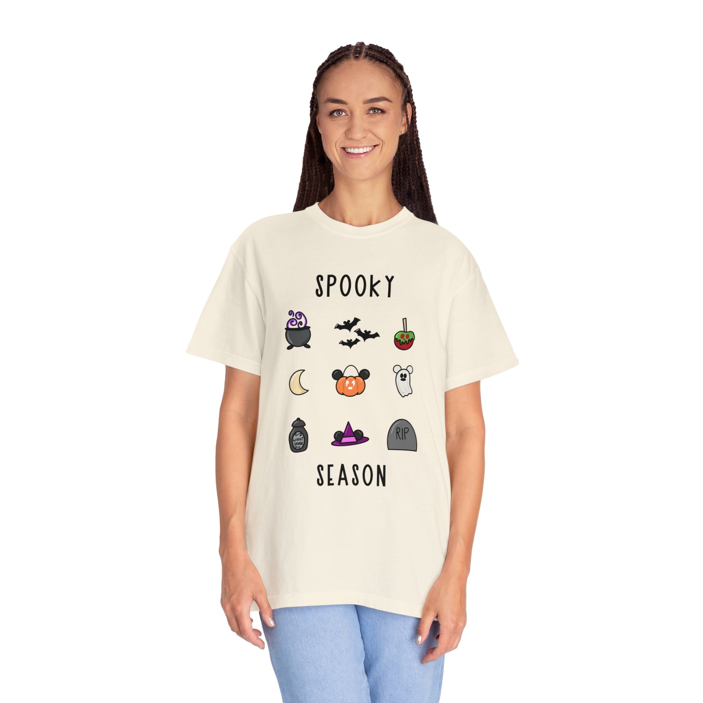 Adult Spooky Season Doodle Grid Tee - Comfort Colors